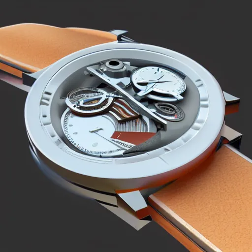 Image similar to futuristic wrist watch, 3d render, cinematic shot, hyper realistic