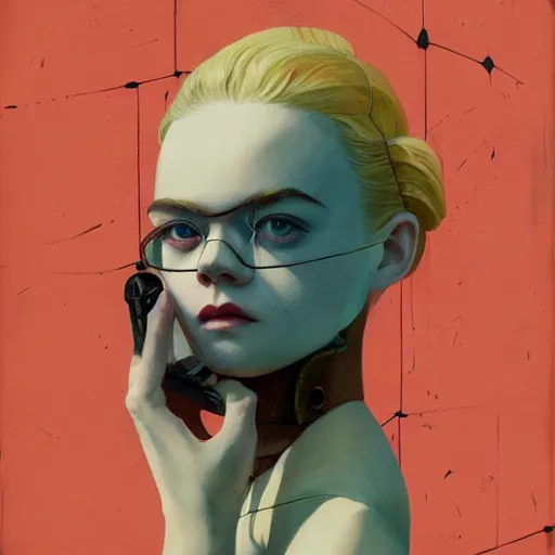 Image similar to Elle Fanning in the world of Fallout 3 picture by Sachin Teng, asymmetrical, dark vibes, Realistic Painting , Organic painting, Matte Painting, geometric shapes, hard edges, graffiti, street art:2 by Sachin Teng:4