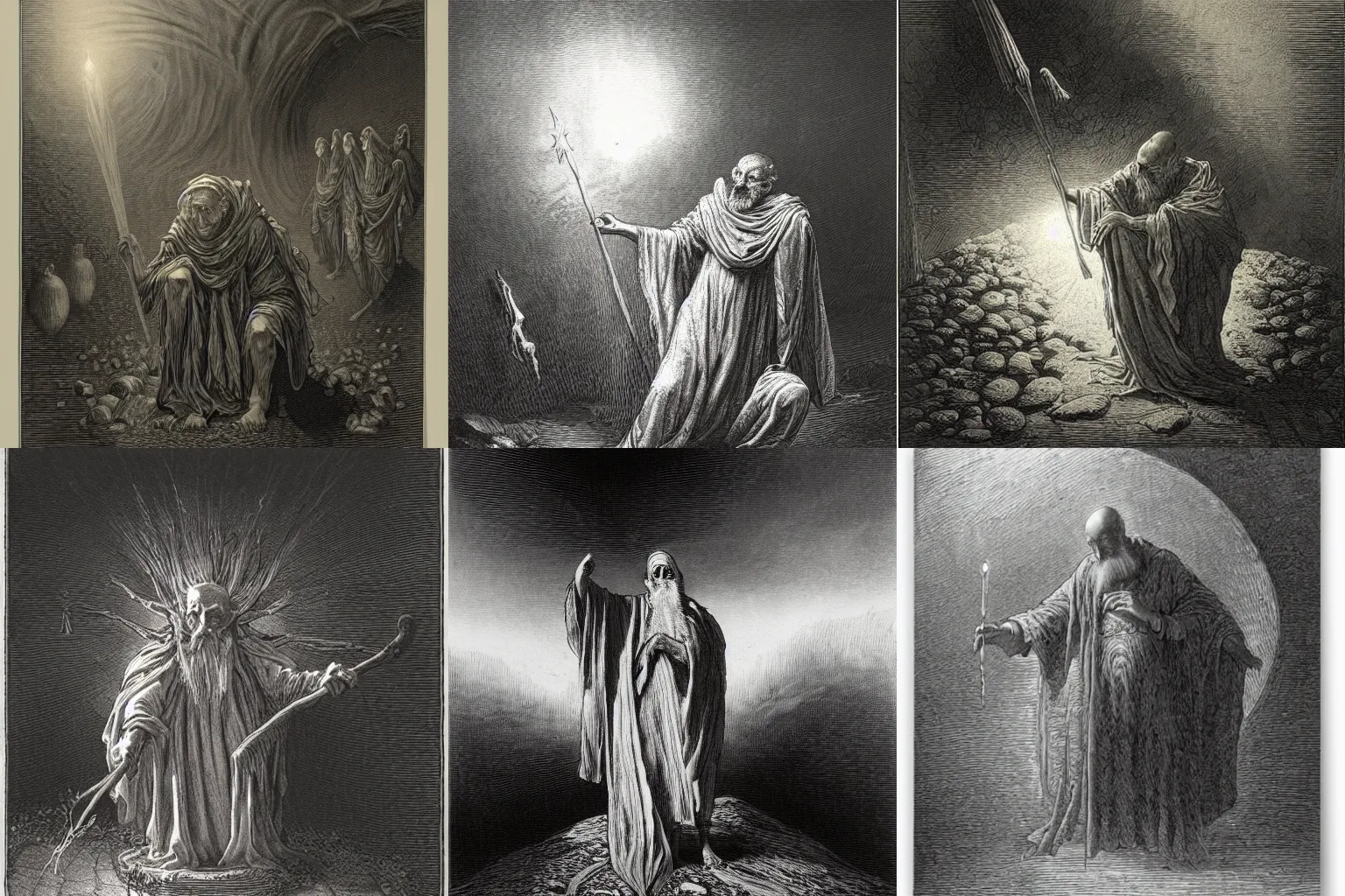 Prompt: onion sorcerer by Gustave Dore