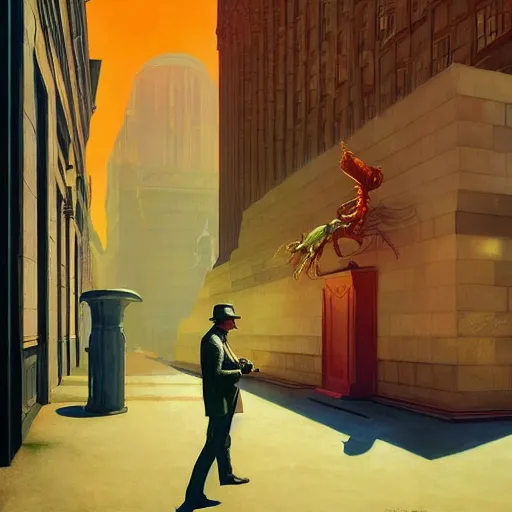 Image similar to Babylon berlin, very coherent, painted by Edward Hopper, Wayne Barlowe, painted by James Gilleard, airbrush, art by JamesJean