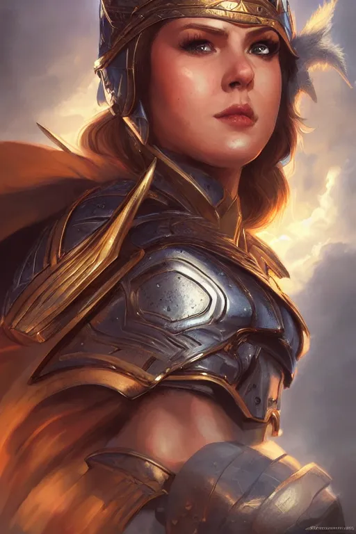 Image similar to amazon valkyrie athena, d & d, fantasy, portrait, highly detailed, headshot, digital painting, trending on artstation, concept art, sharp focus, illustration, art by artgerm and greg rutkowski and magali villeneuve