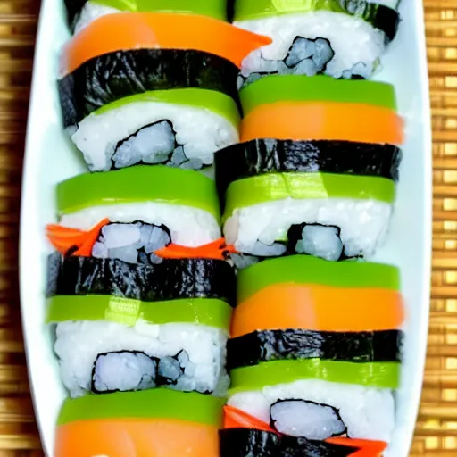 Prompt: sushi jello aspic salad