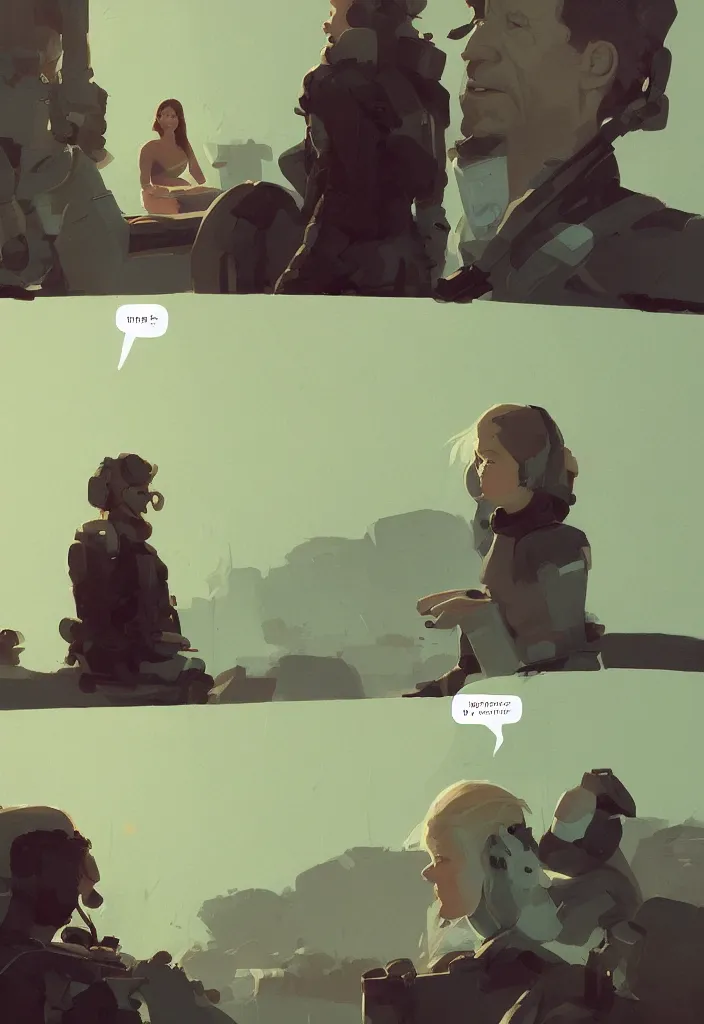 Image similar to joe biden and anya taylor - joy, epic conversation, by atey ghailan, by greg rutkowski, by greg tocchini, by james gilleard, by joe gb fenton, dynamic lighting, gradient light green, brown, blonde cream, salad and white colors in scheme, grunge aesthetic