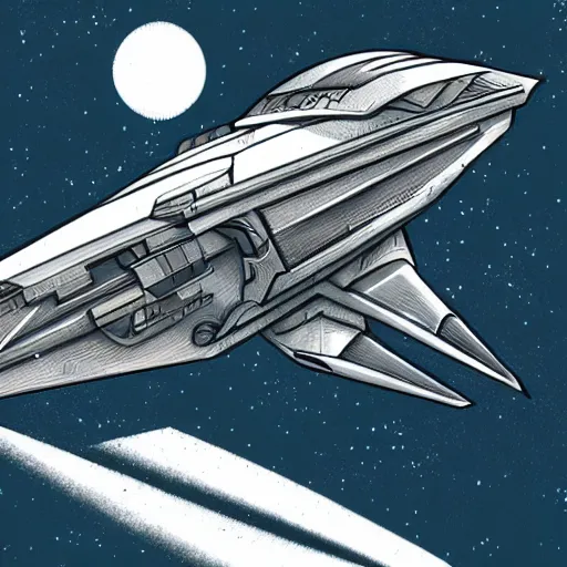 Prompt: cool illustration of a spaceship