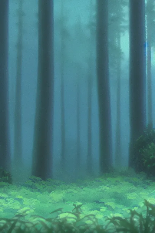 Prompt: sea blue forest, moody, realistic, Studio Ghibli 8k