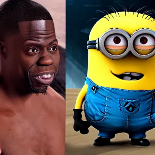Image similar to minion with the face of kevin hart