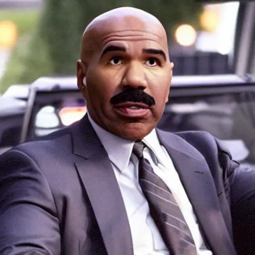 Image similar to a screen still of steve harvey in the famous scene from the movie se 7 en