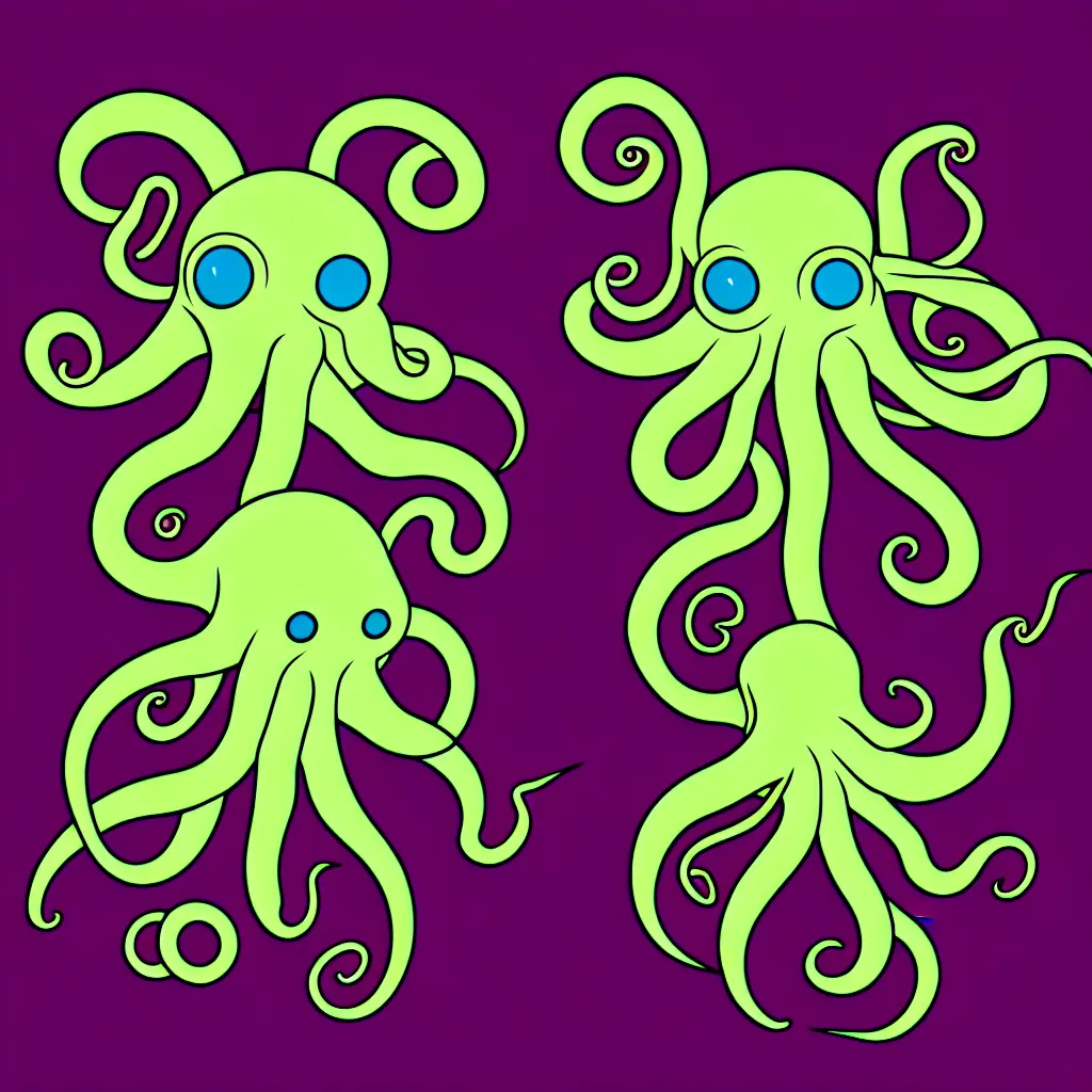 Prompt: cyborg octopus, symmetrical sticker design, vector art, 8k, trending on artstation