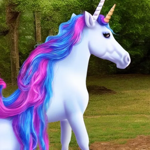 Image similar to a very realistic unicorn