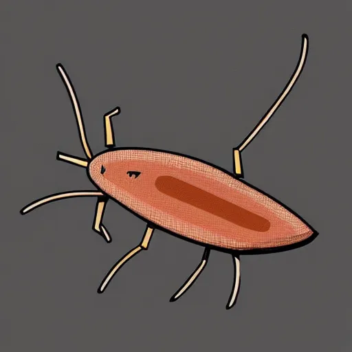 Prompt: anthropomorphous cockroach character, 2d, cartoon style