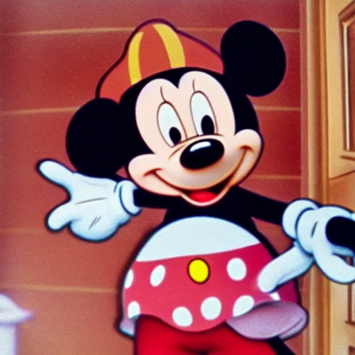 Image similar to A still of Mickey Mouse in The Shining (1980)