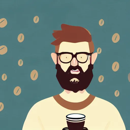 Prompt: digital art of angry hipster jesus throwing a coffee