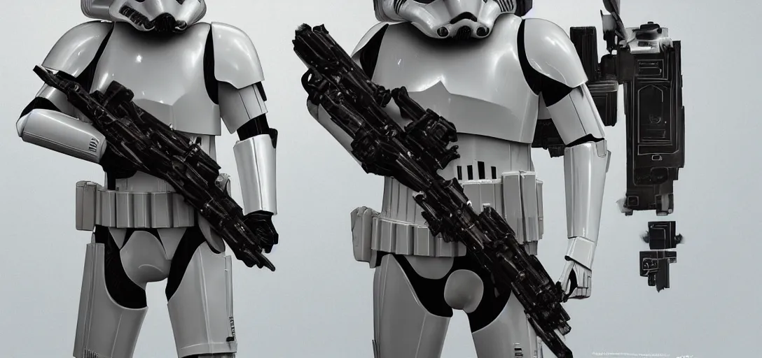 Prompt: star wars stormtrooper concept art, 8 k photorealistic, hd, high details, trending on artstation