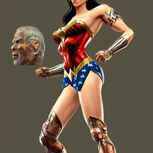 Prompt: wonder woman, full body length, beautiful face, highly detailed face, big breasts, anatomically correct, symmetrical, hyper detailed, digital art, trending in artstation, cinematic lighting, studio quality, smooth render, unreal engine 5 rendered, octane rendered, art style by klimt and nixeu and ian sprigger and wlop and krenz cushart