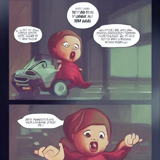 Image similar to portrait of angry baby harp se driving a tax cab, medium shot, highly coherent, saga comic, fiona staples