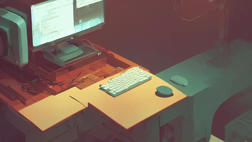 Prompt: stylized minimalist retro computer of a famous web designer, loftis, cory behance hd, by moebius, makoto shinkai and lois van baarle, ilya kuvshinov, rossdraws global illumination