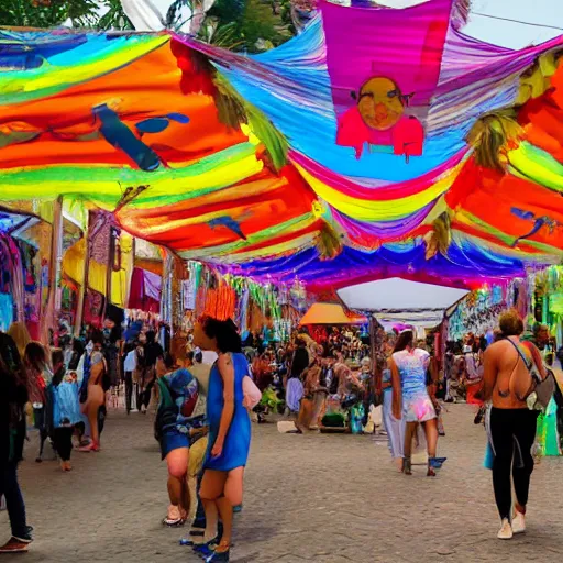 Prompt: feira hippie, rio de janeiro, photorealistic, 8 k