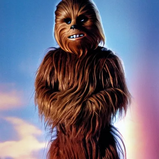 Image similar to chewbacca in back to the future, highly detailed, extremely high quality, hd, 4 k, 8 k, canon 3 0 0 mm, professional photographer, 4 0 mp, lifelike, top - rated, award winning, realistic, detailed lighting, detailed shadows, sharp, no blur, edited, corrected, trending