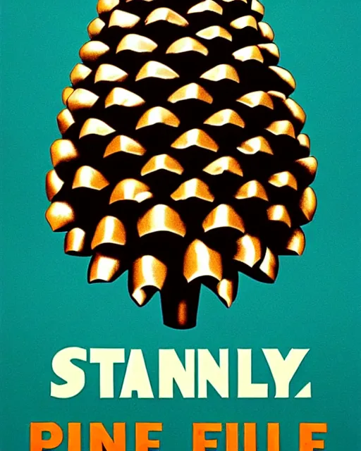 Image similar to a poster of stanley kubrick film full metal pine cone