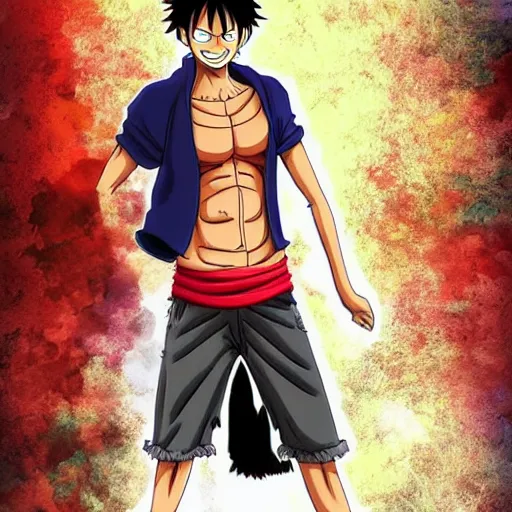 Image similar to Luffy wearing a beanie and joggers, stunning digital art