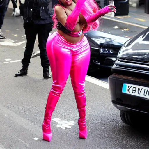 Prompt: nicki minaj singing on the streets in London