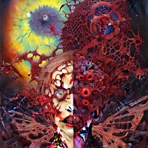 Prompt: realistic detailed image of biohazard scientist lab evacuation action horror by lisa frank, ayami kojima, amano, karol bak, greg hildebrandt, and mark brooks, neo - gothic, gothic, rich deep colors. beksinski painting, part by adrian ghenie and gerhard richter. art by takato yamamoto. masterpiece