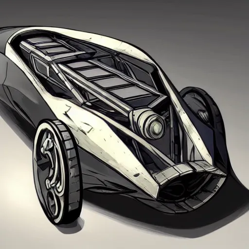 Image similar to dishonored art style retrofuturism car concept