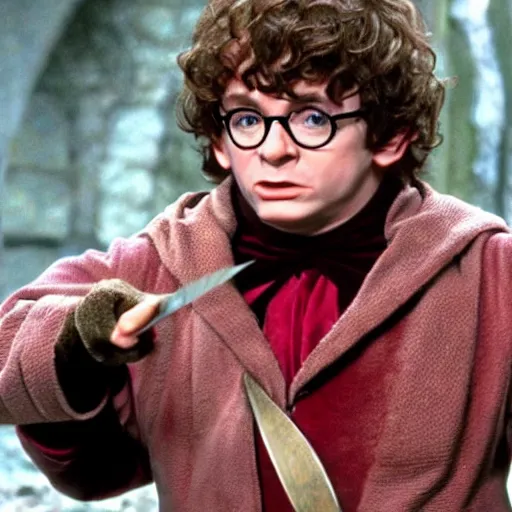 Image similar to austin powers as frodo in lord of the rings