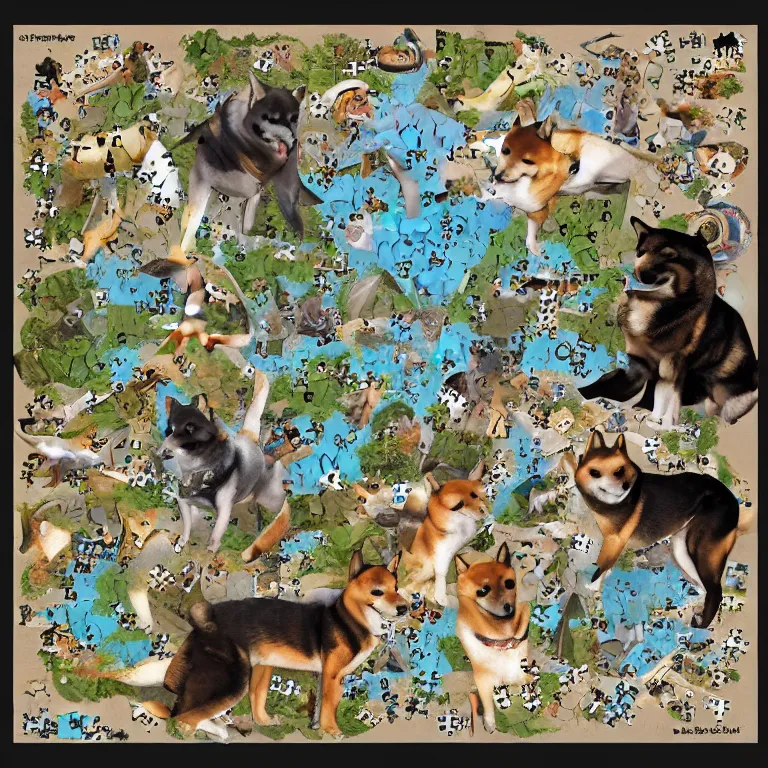 Image similar to shiba inu themed skyrim puzzle