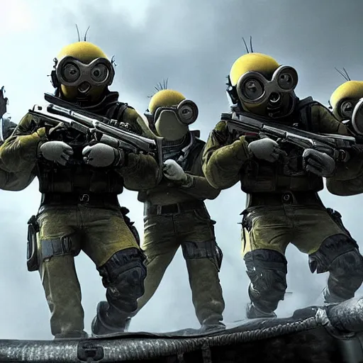 Prompt: Call of the duty: the Minions. game loading screen