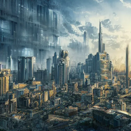 Prompt: futuristic roman empire cityscape with advanced technology, dark setting, 4 k, digital art.