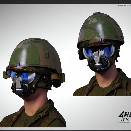 Image similar to military headgear helmet soldier nano tech mechanical mask vision future sharp crisp front view concept art trending on artstation digital paint 4 k render unreal engine digital painting