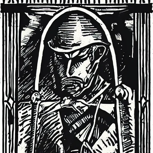 Image similar to tarot card hunt showdown artstyle