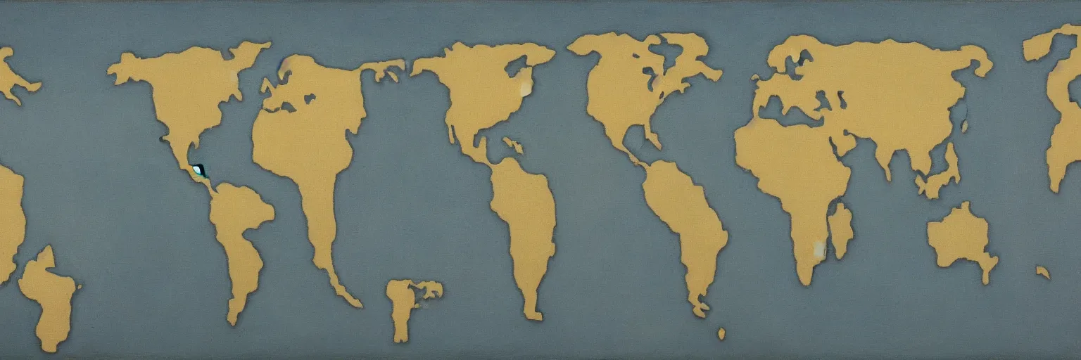 Image similar to old world map painting magritte