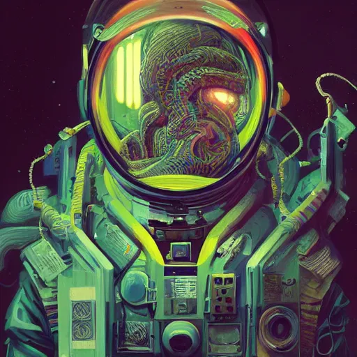 Image similar to hyperrealistic portrait of a squid monster astronaut, full body portrait, well lit, intricate abstract. cyberpunk, intricate artwork, by Tooth Wu, wlop, beeple. in the style of Jin Kagetsu, James Jean and wlop, highly detailed, sharp focus, intricate concept art, digital painting, ambient lighting, 4k, artstation