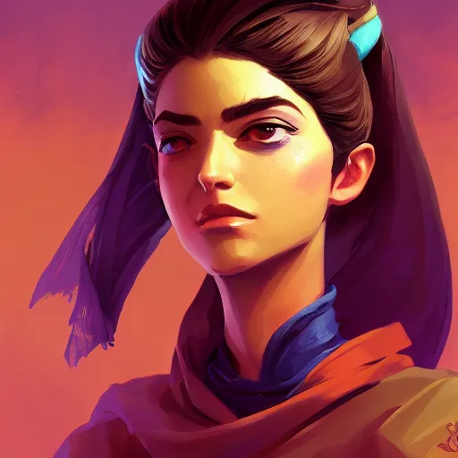 Image similar to profile portrait, maya ali mage, gloomhaven, dynamic lighting, gaudy colors, octane render aesthetic, matte painting concept art, official fanart behance hd artstation by jesper ejsing, by rhads and makoto shinkai and lois van baarle and ilya kuvshinov and rossdraws