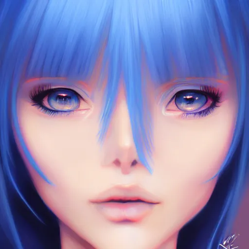 Image similar to an advanced anime painting of a woman Faery with blue hair, a digital painting by Ilya Kuvshinov, cgsociety, fantasy art, ilya kuvshinov, speedpainting, digital painting