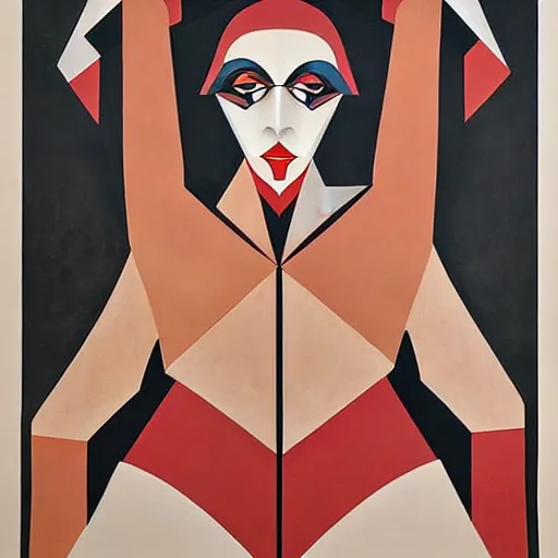 Image similar to constructivism monumental dynamic graphic super flat style figurative portrait by avant garde painter and leon bakst, illusion surreal art, highly conceptual figurative art, intricate detailed illustration drawing, controversial poster art, geometrical drawings, no blur