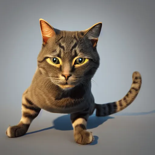 Image similar to a cat as a ninja, 3 d render, blender render, portrait, photograph,