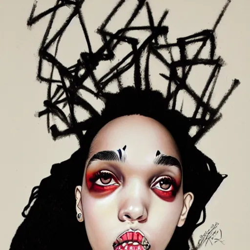 Image similar to fka twigs portrait by james jean and Jason Chan