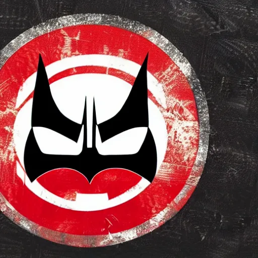 batman's joker laugh symbol logo on a white | Stable Diffusion | OpenArt