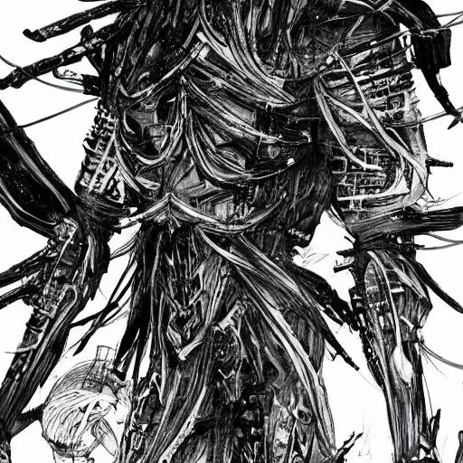 Prompt: tsutomu nihei artwork