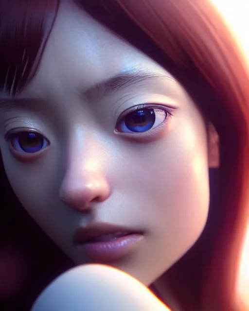 Image similar to beautiful! close up face portrait of the popular girl, by katsuhiro otomo, yoshitaka amano, nico tanigawa, artgerm, greg rutkowski makoto shinkai takashi takeuchi studio ghibli, akihiko yoshida rendered with intense 3 d effect, hyperrealistic unreal engine 5 render, uhd 8 k