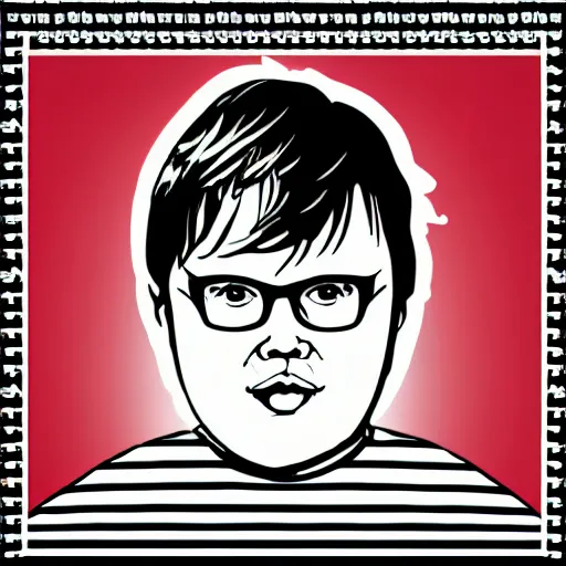 Image similar to clark duke hybrid, vector, svg sticker art