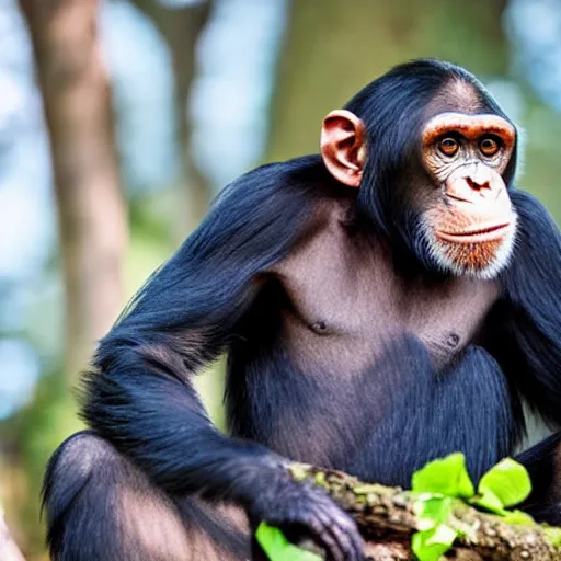 Prompt: chimpanzee wearing a helmet
