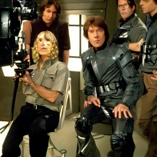 Image similar to battlestar galactica 2 0 0 3, behind the scenes photo