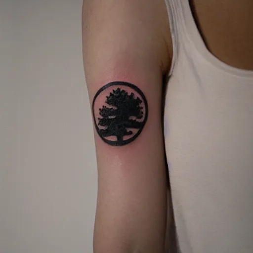Prompt: minimalistic tattoo about awareness