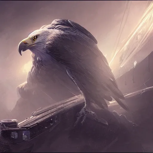 Image similar to storm eagle, by cedric peyravernay, highly detailed, excellent composition, cinematic concept art, dramatic lighting, trending on artstation