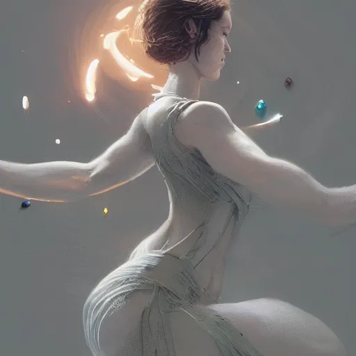 Image similar to a girl made of stone performing dance, intricate, elegant, glowing lights, highly detailed, digital painting, artstation, concept art, sharp focus, illustration, art by wlop, mars ravelo and greg rutkowski