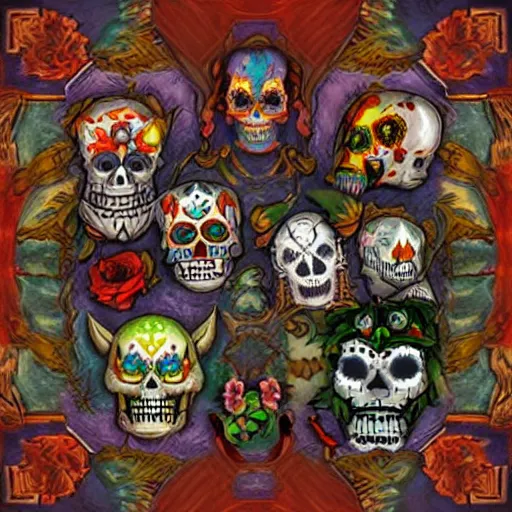 Image similar to world of warcraft dia de los muertos